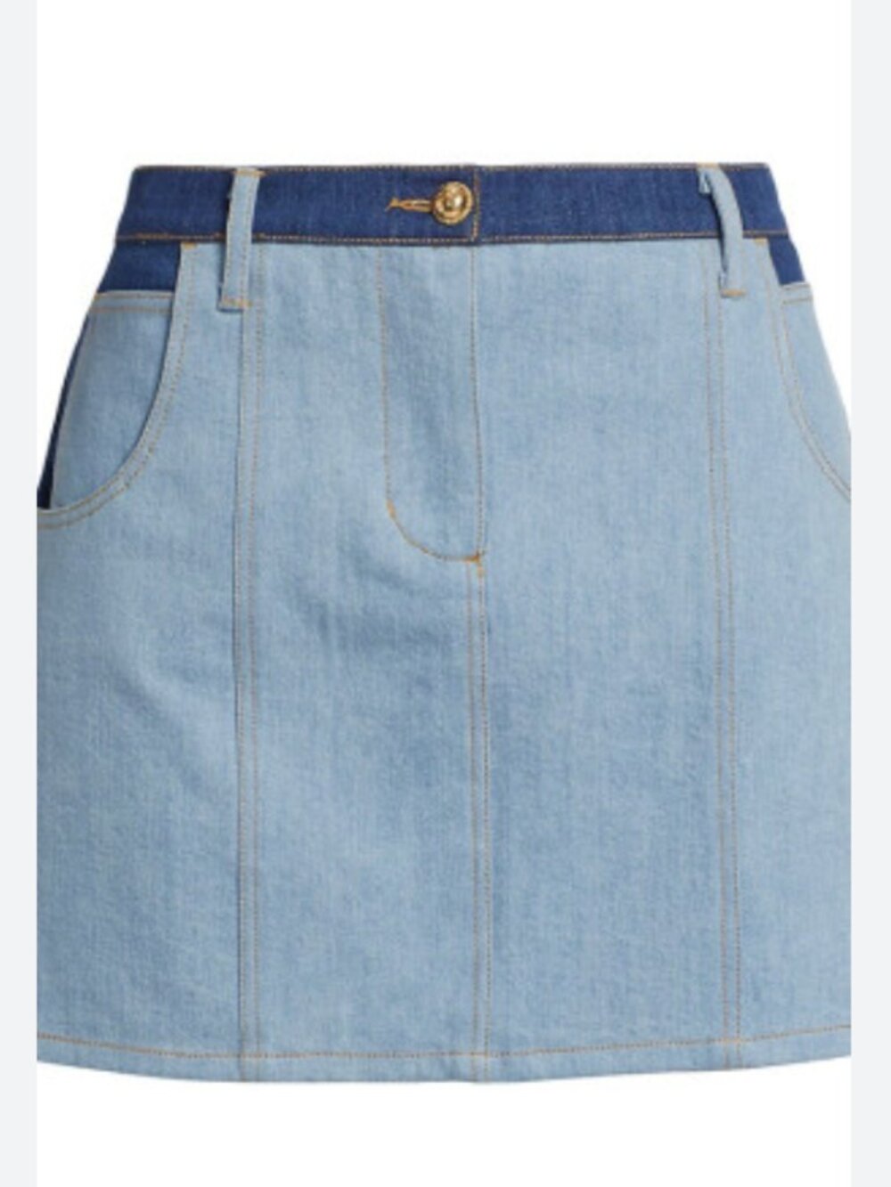 Christian Cowan Blue Women's Heart-Pocket Denim Miniskirt 6/S